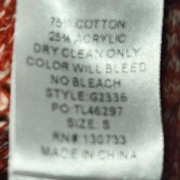 Umgee and White Knit Sweater Blouse Red Orange - Picture 4 of 4